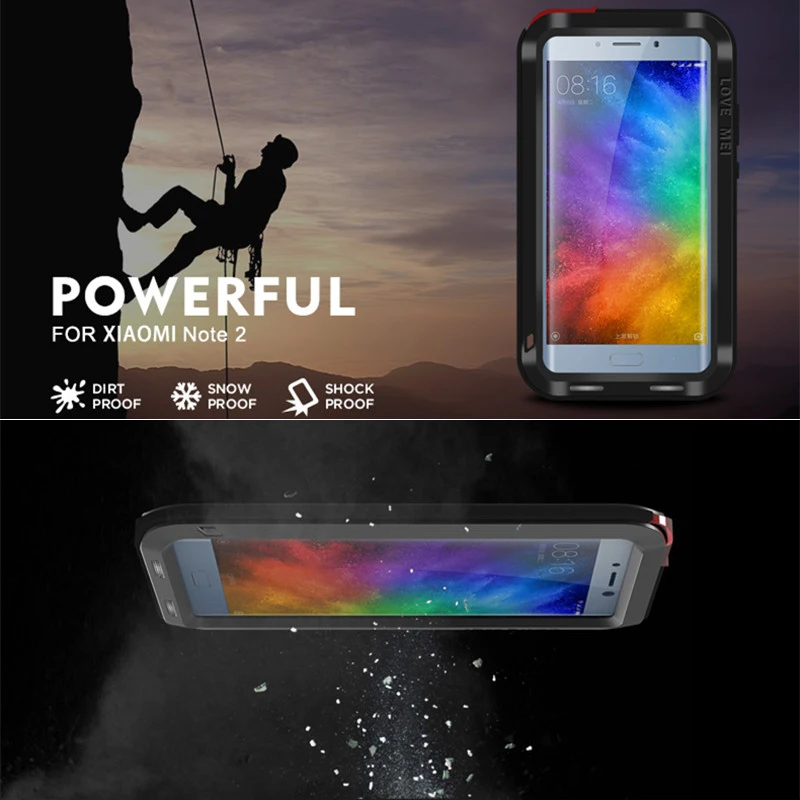 imágenes para Original AMOR MEI Caso Impermeable Del Metal Para Xiaomi Mi4 Mi3 Mi5 Mi6 Max Max 2 Nota2 Nota Redmi Cajas De Aluminio Con Vidrio Templado vidrio imágenes para Original AMOR MEI Caso Impermeable Del Metal Para Xiaomi Mi4 Mi3 Mi5 Mi6 Max Max 2 Nota2 Nota Redmi Cajas De Aluminio Con Vidrio Templado vidrio