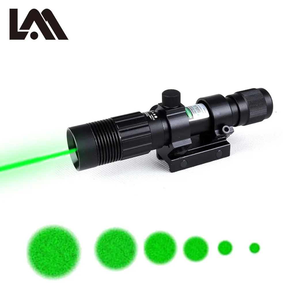 Tactical Green Laser Sight Adjustable Beam Dia Green Laser Flashlight