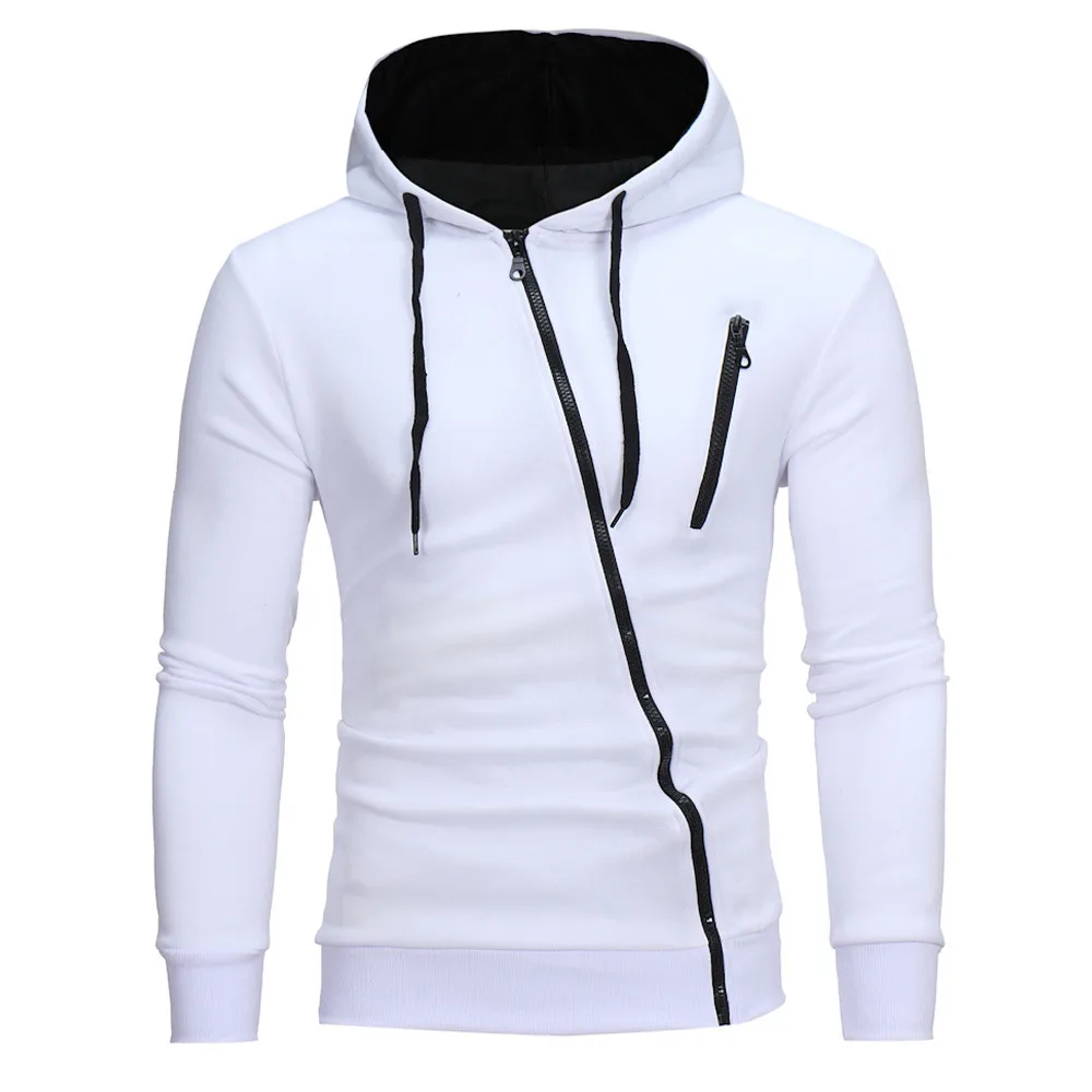 

Autumn Hoodies Men Outwear Hooded Sweatshirt Sporting Fitness Solid Color Long Sleeve Zippers Jacket Winter Streetwear Hoody