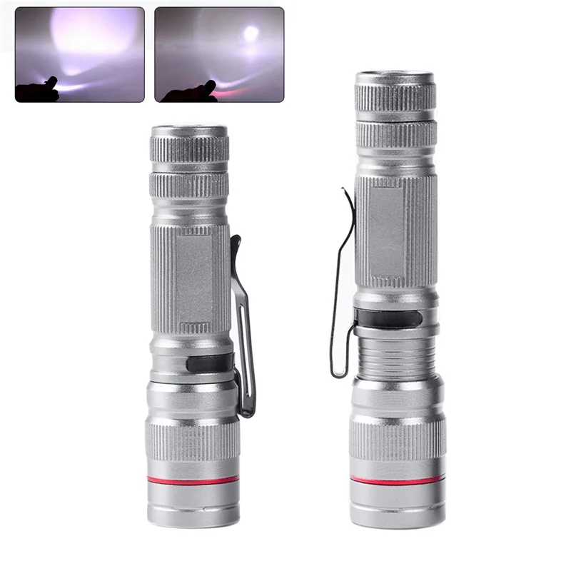 1PC Outdoor Lighting Mini Portable Lanterna Q5 LED Flashlight Waterproof Aluminum 3 Model Zoomable Torch Light