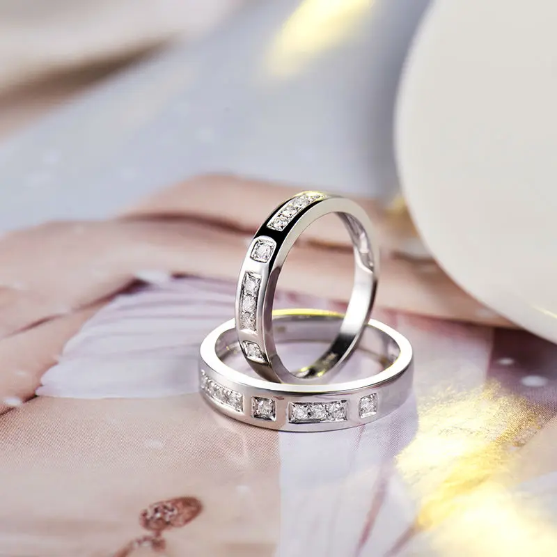 LOVERJEWELRY Изящные Ювелирные изделия Пара обещаний натуральные бриллианты кольца