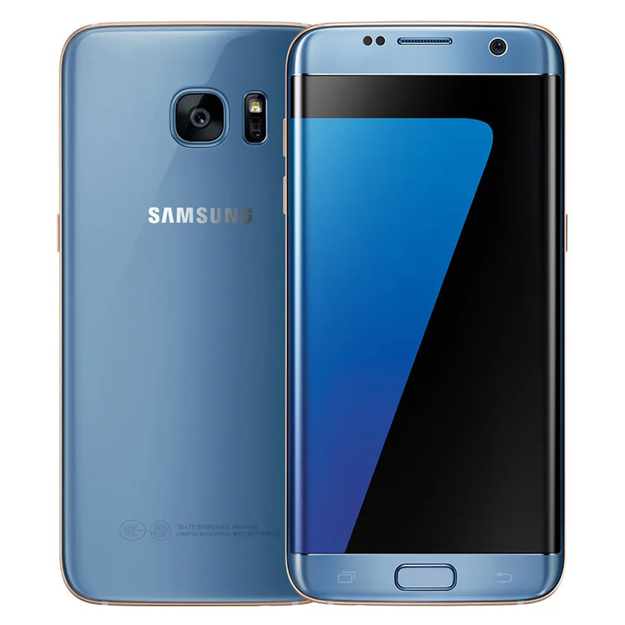 samsung Galaxy S7 Edge, 4 Гб ОЗУ, 32 Гб ПЗУ, 5,5 дюймов, LTE, мобильный телефон, 12,0 МП, Android, четырехъядерный, разблокированный, сотовый телефон - Цвет: Blue