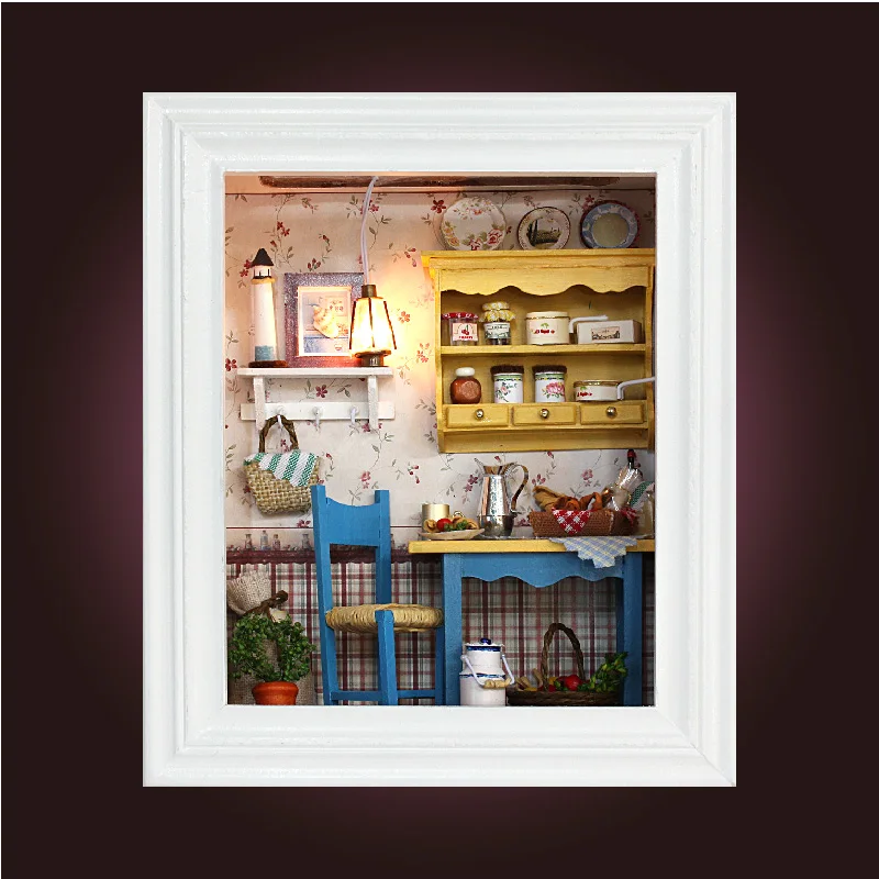 Dolls House Miniature Wall Decor Wooden Framed Picture 