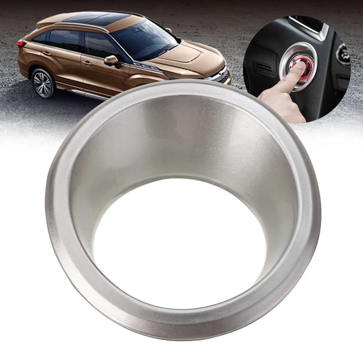 New 1pc Engine Start Stop Ignition Button Switch Cover Trim Car Ignition Switch Key Cover Ring For Jeep Compass 17-18