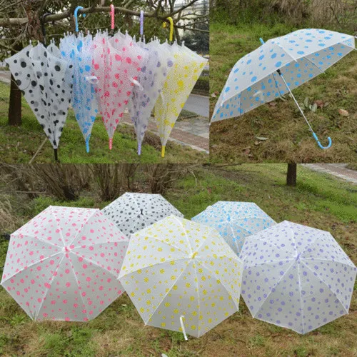Colorful Transparent Automatic Rain Umbrella Dome Wedding Party Favor Waterproof