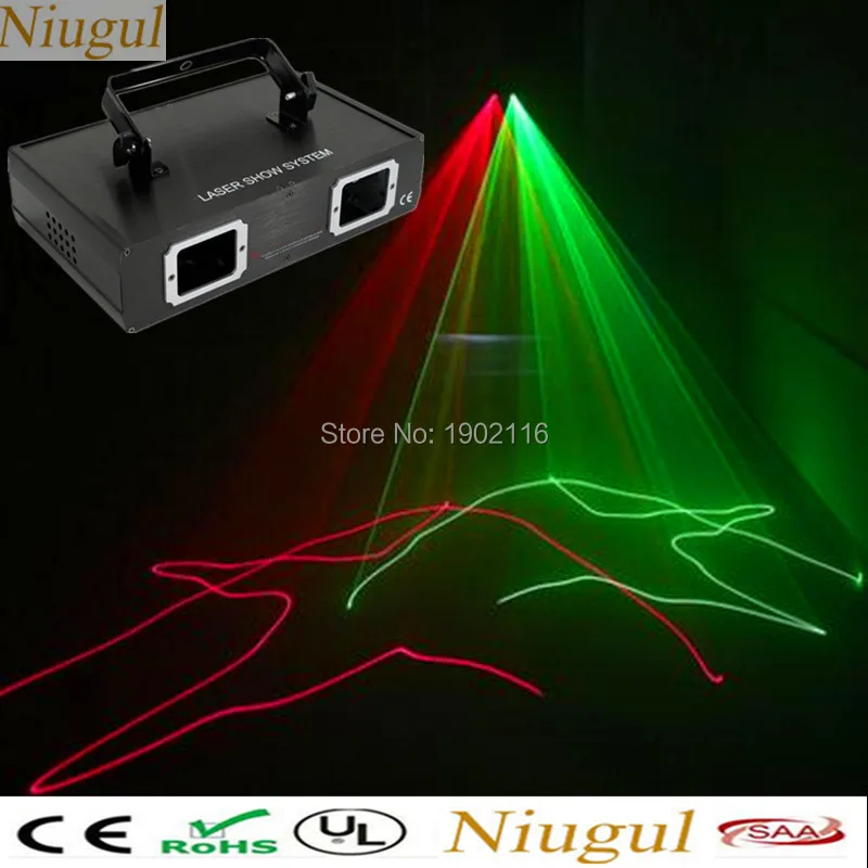 

Niugul 2 Lens Scan Red Green RG Beam Pattern Laser,Beam Effect Lights,DMX DJ Party Club Bar Holiday Wedding Show Stage Lighting