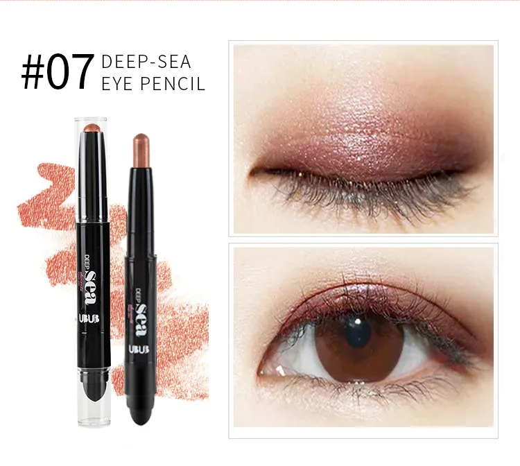 UBUB Double Head Eyeshadow Pencil Shimmer Luminous Earth Color Long Lasting Glitter Eye Shadow Palette Eyeshadows Korean Makeup (10)