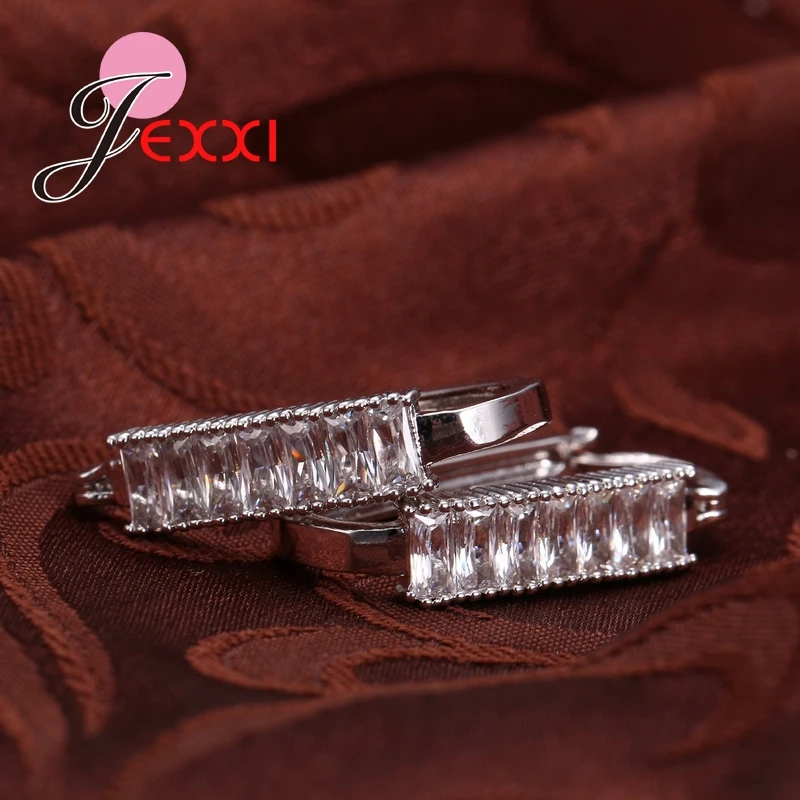 CZ Кристалл 925 пробы серебряные серьги для женщин модные свадебные ювелирные изделия Роскошные Очаровательные массивные серьги для девочек