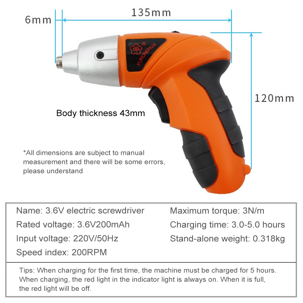 Cordless Electric Screwdriver Rechargeable USB