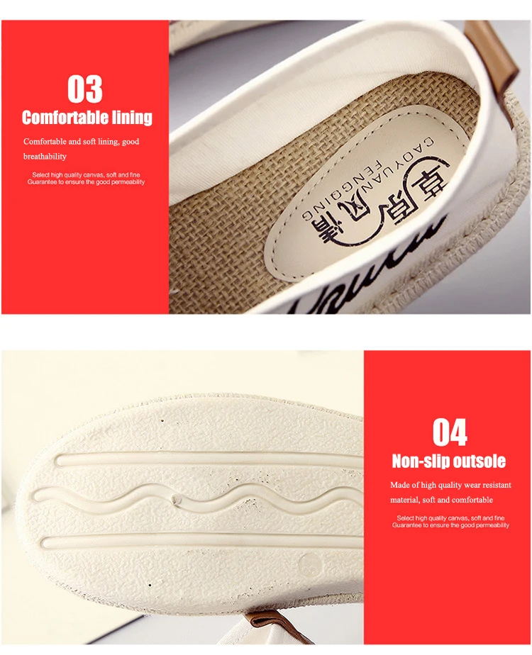 summer women's flat shoes breathable graffiti canvas linen women espadrilles non-slip casual white sneakers ballet flats