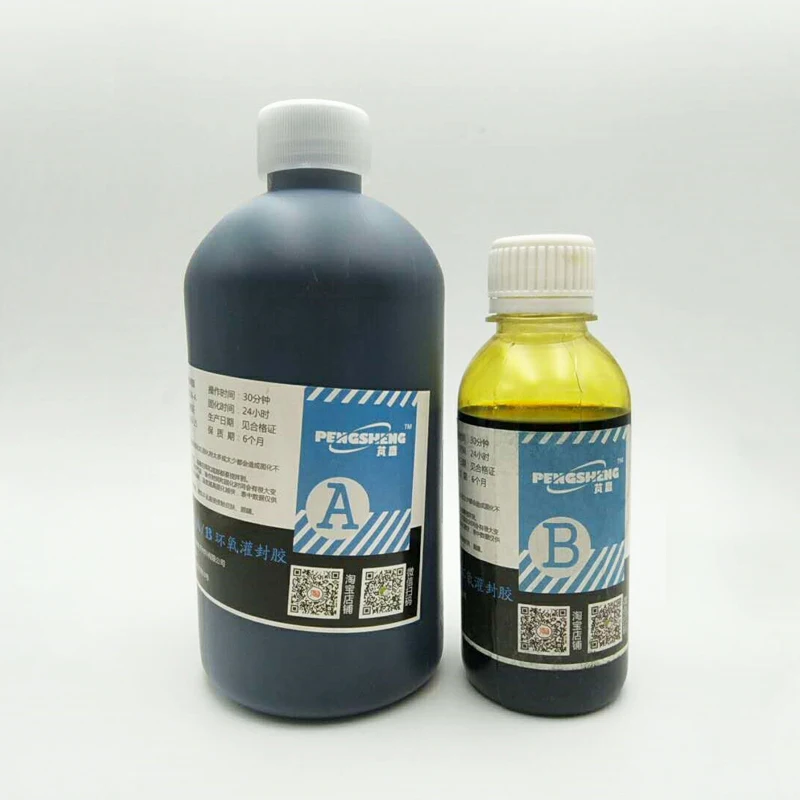 

Low shrinkage 1:4 black epoxy resin for inductance, coil, iron core, magnetic core, transformer bonding fixed insulation seal