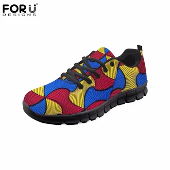 

FORUDESIGNS Fashion African Traditional Design Women's Flats Shoes Sneakers Woman Casual Summer Comfortable Mesh Shoes for Girls