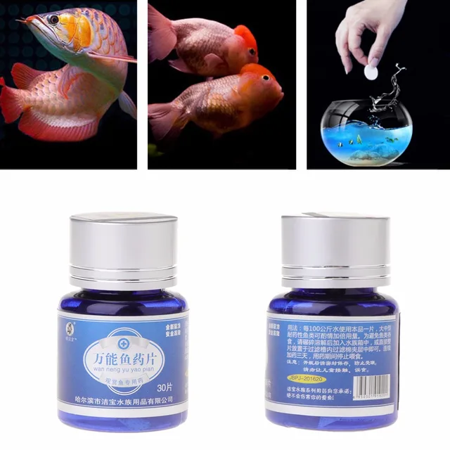 1 Bottle Fish Fungicide 30 Tablet Medicine for Goldfish Tropical Fish