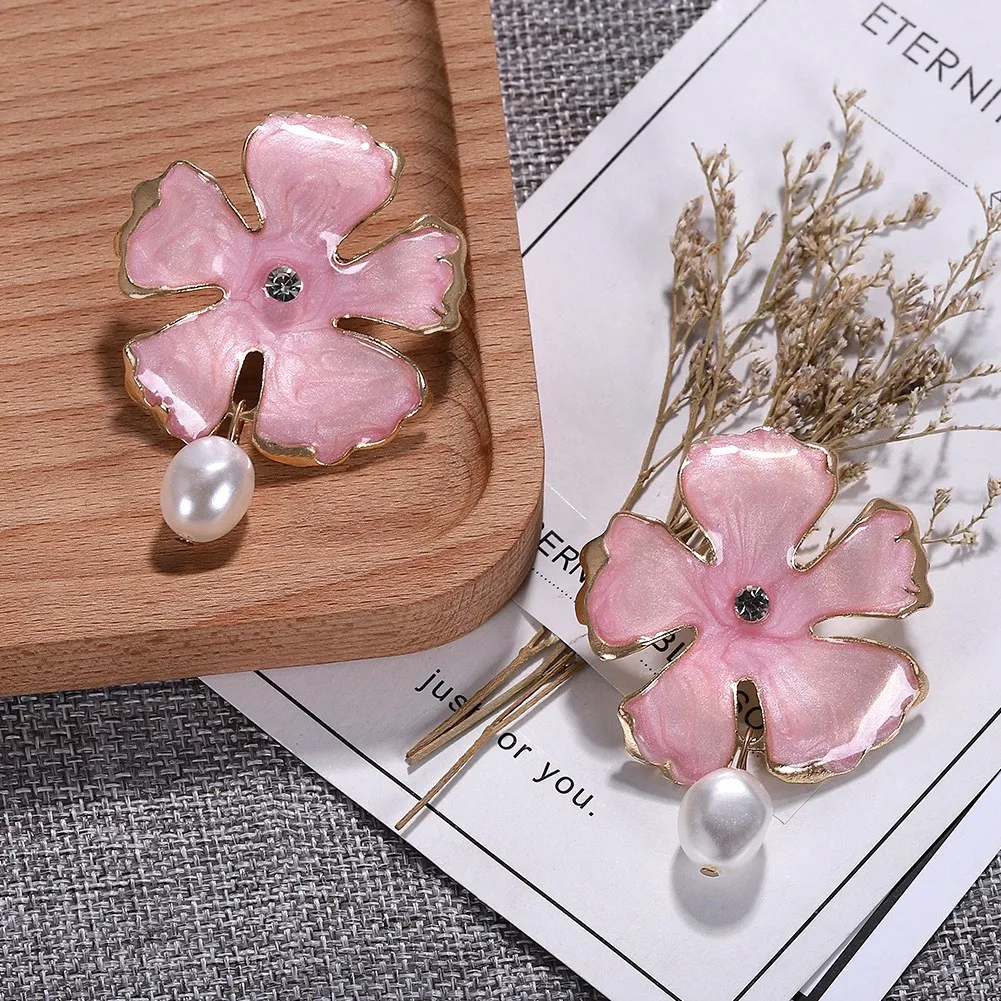 

Fashion Cherry Blossom Imitation Pearl Drops Tassel Earrings Sweet Students Female Dangle Earrings