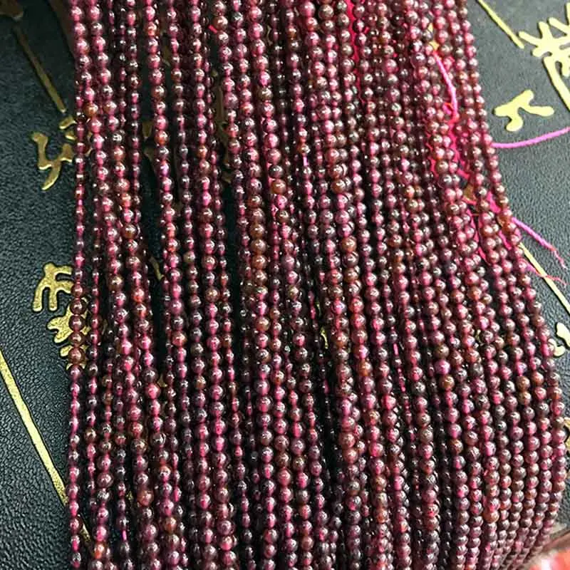 

1 Strand Wine Red Garnet Tiny Beads 2mm Round Natural Stone Rondelle Spacer Beads for Natural Charm Bracelets Jewelry Making