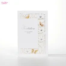 

2017 New 20pcs/lot White Laser Cut Bronzing Invitation Card,wedding/Party Favor Invitation Card Party Supplies Wedding Decor