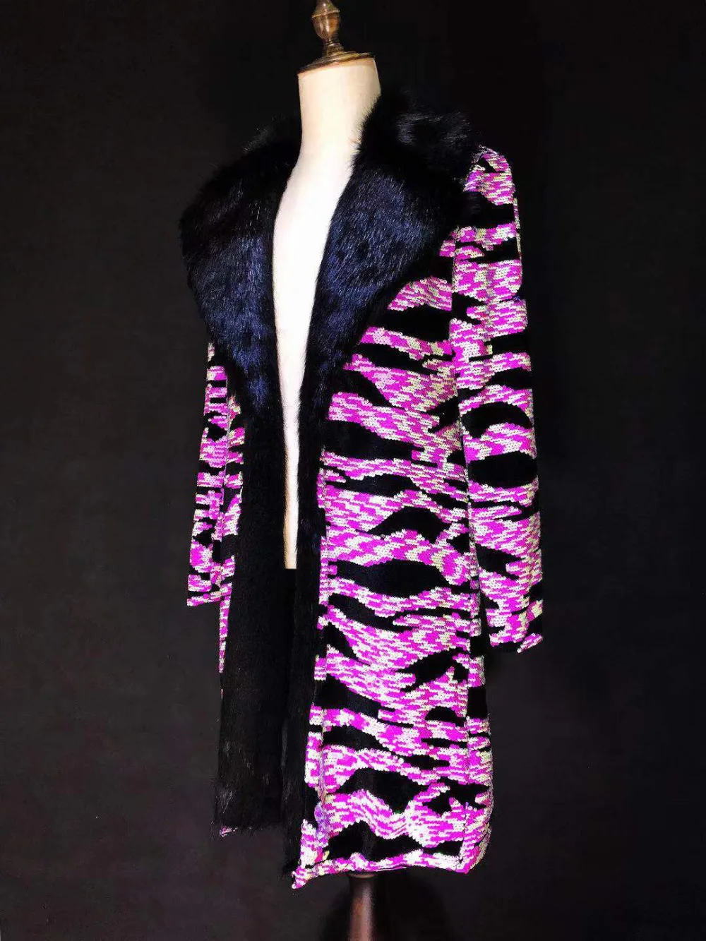 New Fluorescence pink zebra print Long 