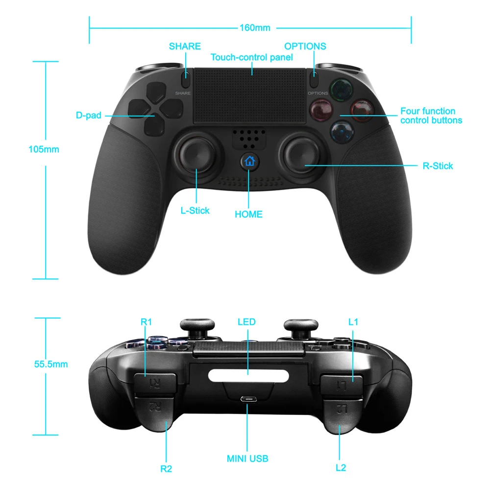 Беспроводной Bluetooth контроллер геймпад джойстик для PS4 контроллер sony Playstation 4 Dualshock 4 или PS3 консоль