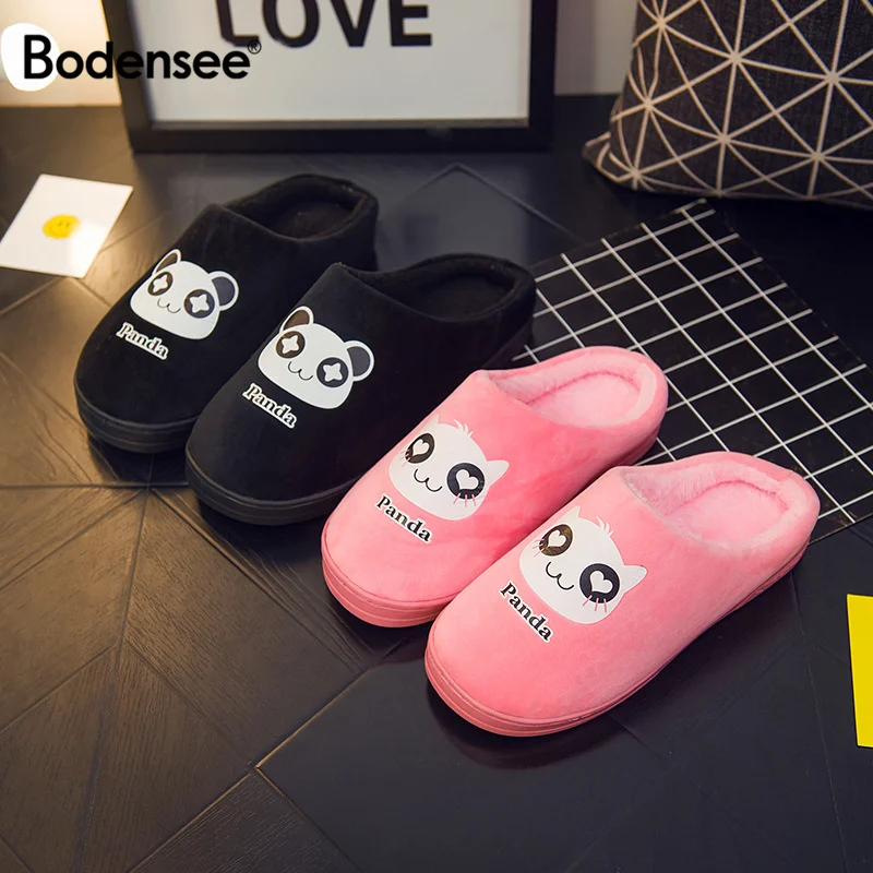 

2018 Bodensee Cute Panda Eyes Women Cute Slippers Lovely Cartoon Indoor Home Soft Shoes Women Slippers Ladies Flip Flop S0068