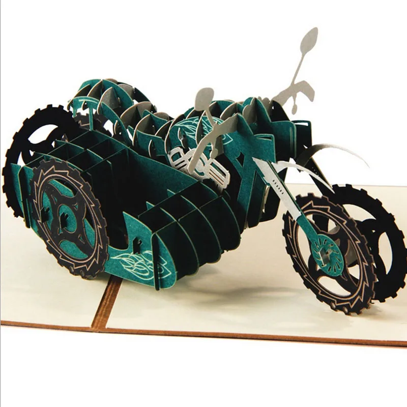 3D всплывающие поздравительные открытки мотоцикл день рождения Пасха спасибо Рождественский подарок