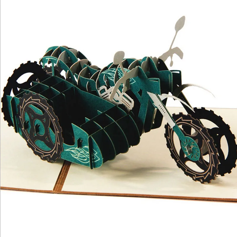 

3D Pop Up Greeting Cards Motorcycle Birthday Easter Thank You Christmas Gift