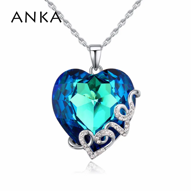 

ANKA crystal loves heart necklaces pendant for women top quality fashion crystal necklace Crystals from Austria #122681