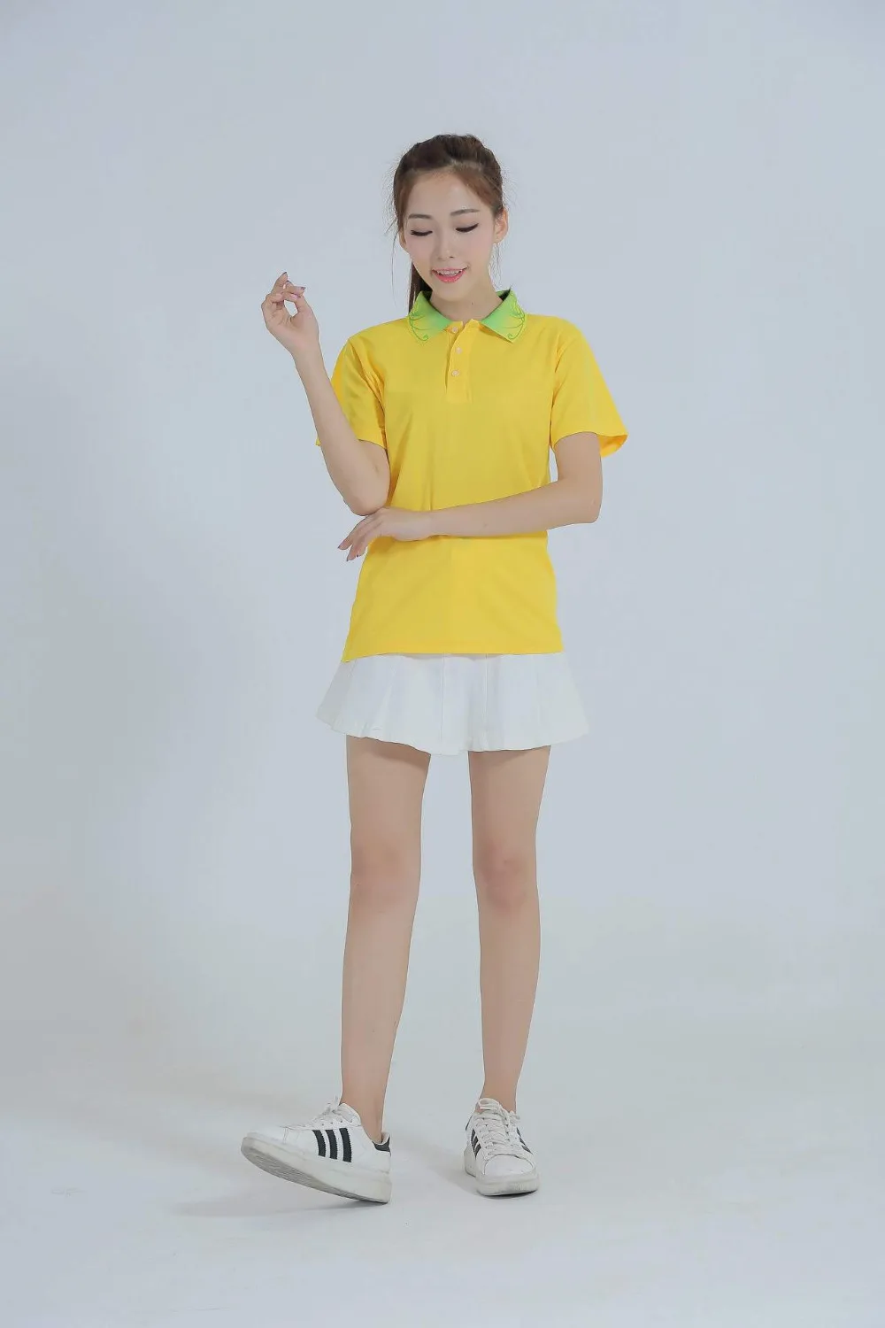 Брендовые летние однотонные женские поло с коротким рукавом camisa polo рубашка быстросохнущая Женская Повседневная рубашка высокого качества 238