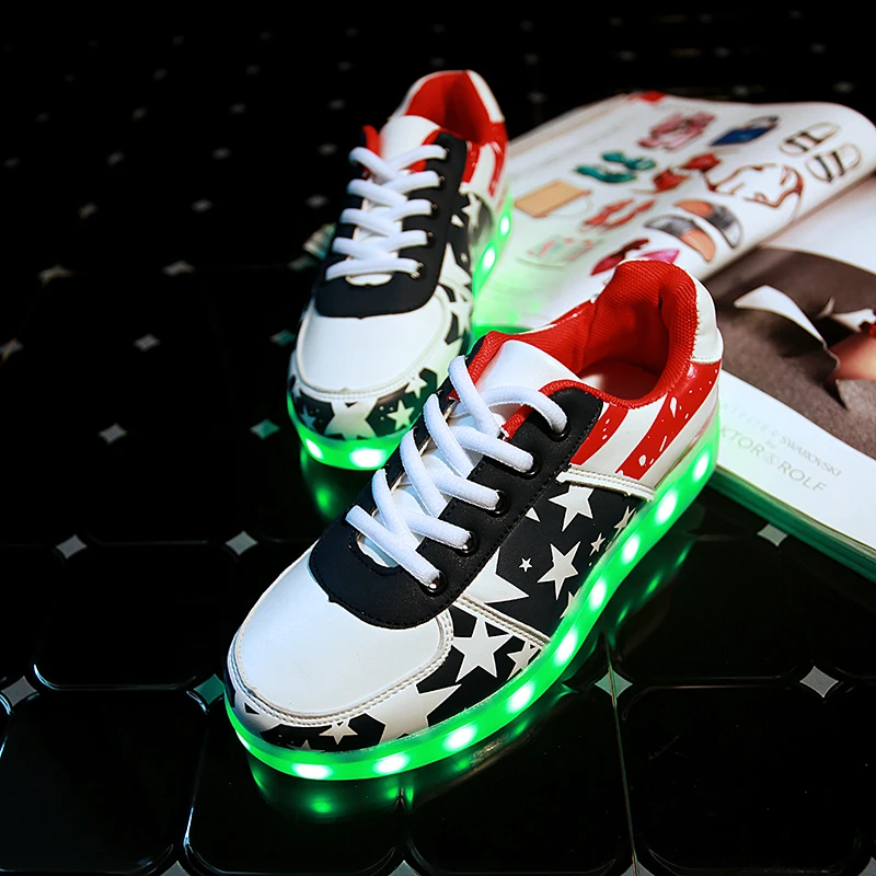 

USB Charger Children Shoes LED Unisex Men and Women Casual Sports Shoe Boys & Girls Sneakers Fashion For Kids & Adult Size 35-46