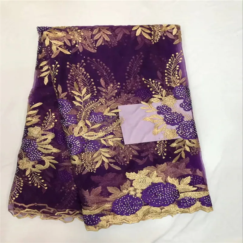 

2018 Popular Beatiful French Net Lace Fabric New african cord lace fabric with embroidery mesh tulle cord Stone lace fabric