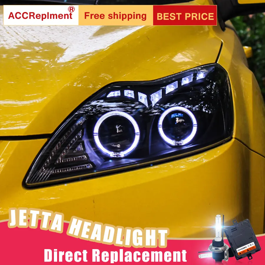 2Pcs LED Headlights For Ford FOCUS 2009 2014 led car lights Angel eyes xenon HID KIT Fog lights