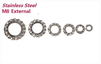 

! 1000PCS M8 External 304 STAINLESS STEEL Internal/External Shakeproof Tooth Serrated Lock Washers