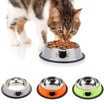 

2019 New Dog Cat Bowls Stainless Steel Travel Car Face Feeding Feeder Water Bowl For Pet Dog Cats Puppy Outdoor Food Dish