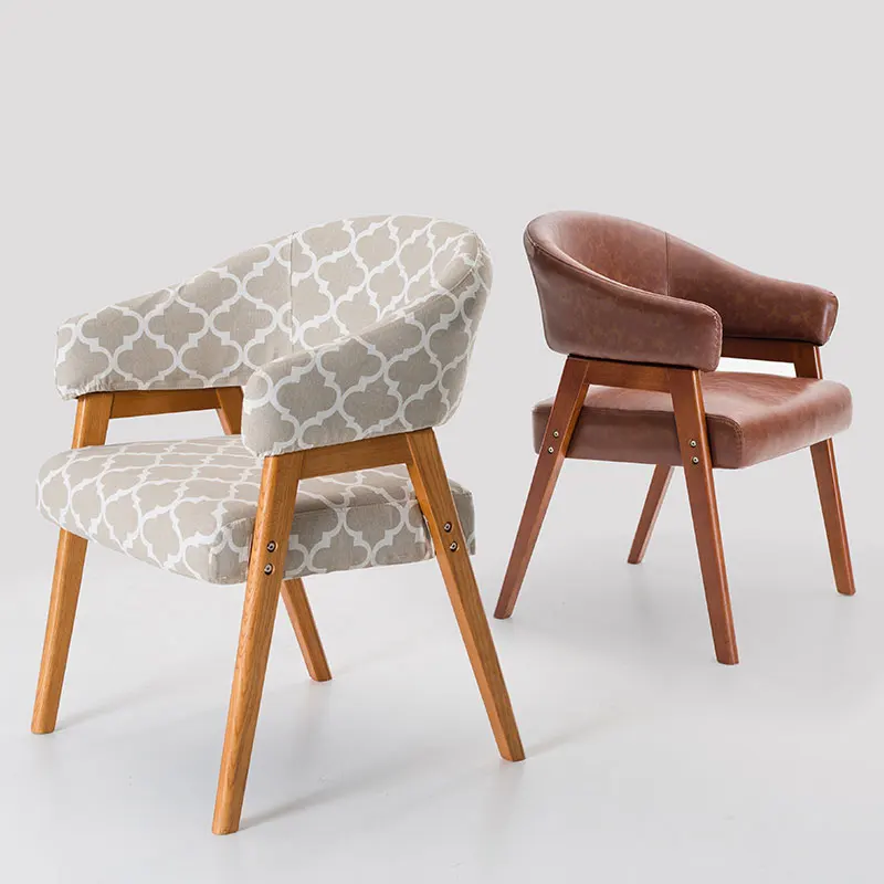 Настоящее деревянное кресло, тканевое художественное обеденное кресло, Скандинавское кресло для учебы, кресло для отдыха, офисное кресло, современный минималистичный стул