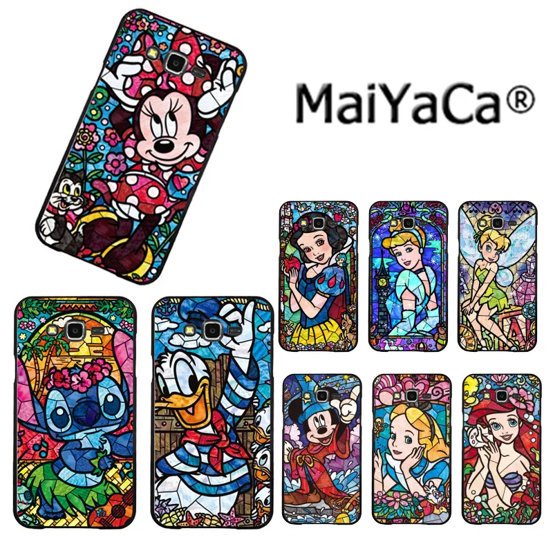 

MaiYaCa fairy tale stained Alice Mickey Mouse Pattern Case for Samsung 2015 J1 J5 J7 2016 J1 J3 J5 J7 Note3 4 5