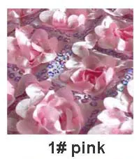 1 ярд 3D атласная Свадебная Цветочная кружевная ткань с блестками, ширина 130 см, декоративная фотография фон цветок лоскутное шитье Diy ткань - Цвет: 1 Pink