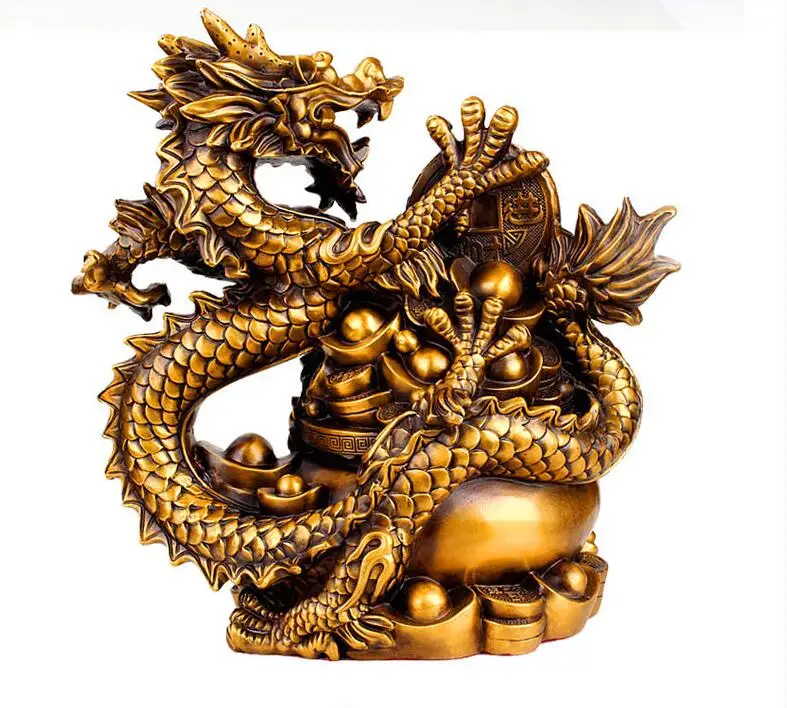 Dyz +++++copper Dragon Coins Twelve Zodiac Decorations Copper Dragon