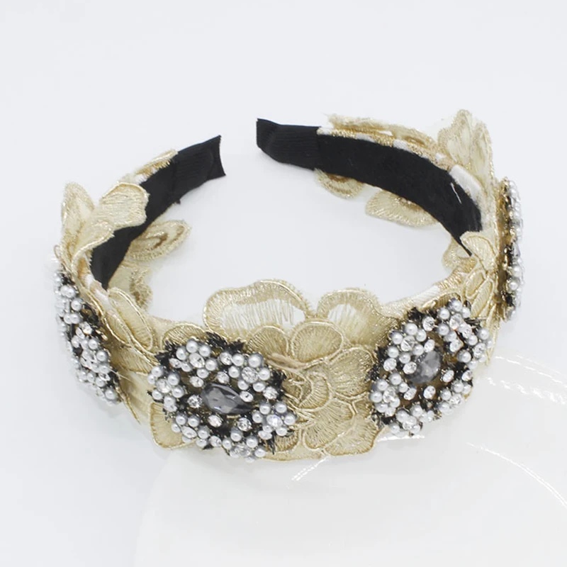 Baroque Vintage Crystal Wedding Bridal Tiaras Hairband Headpiece Black Princess Pageant Crown Hair Accessories | Украшения и