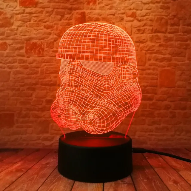 Creative Star Wars clon Force Guerrero blanco acrílico 3D ilusión lámpara colorido gradiente visual 3D LED nightlight regalos de cumpleaños - Imagen 2