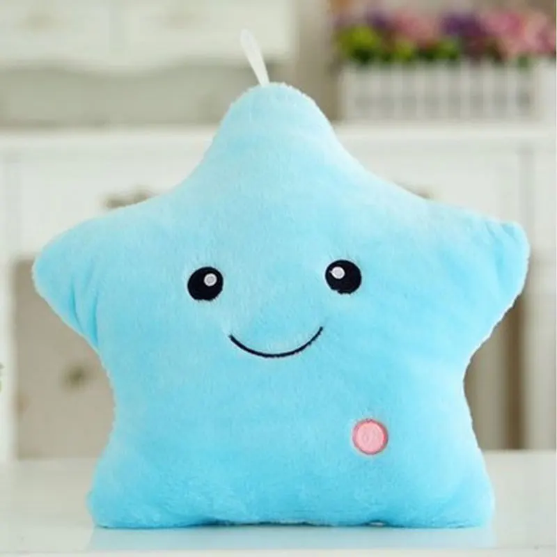2016 Mini Peluche 5 estrellas coloridas luminoso brillante almohada Juguetes Led luz almohada de felpa juguetes de Peluche para niños regalo de Navidad 2016 Mini Peluche 5 estrellas coloridas luminoso brillante almohada Juguetes Led luz almohada de felpa juguetes de Peluche para niños regalo de Navidad