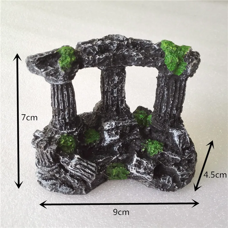 Stylish Square Rome Stone Pillars Decoration Manual Retro Resin Landscaping For Aquarium Fish Tank Nice