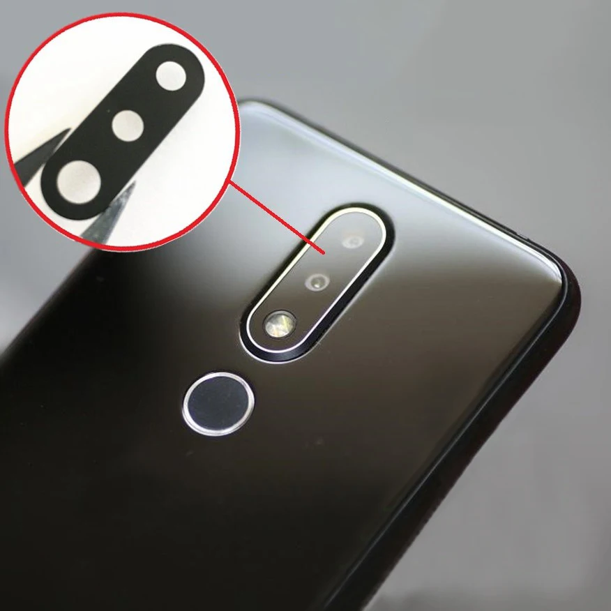 

Genuine Back Camera Glass Lens For Nokia X6 TA-1099 Totoro 6.1 PLUS 5.8 In Rear Camera Glass Lens Cover With Adhesive Sticker