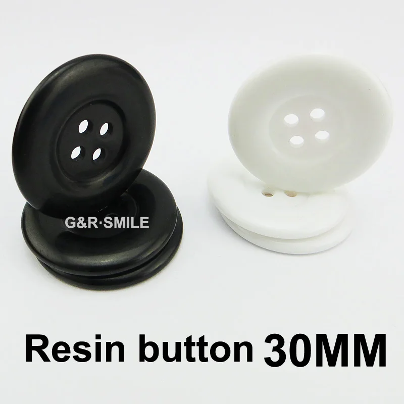 

20PCS 30MM black Dyed Plastic buttons coat boots sewing clothes accessories R-261