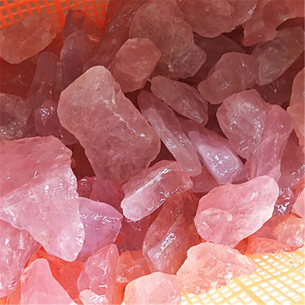 Natural irregular crystal quartz healing fluorite wand stone pink