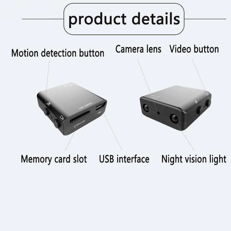 Мини камера видеонаблюдения HD 1080p с поддержкой Wi Fi и функцией ночного