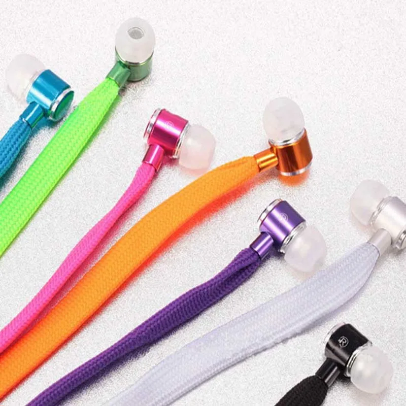 

by dhl 500pcs Novelty Sport shoelace MP3 Earbud Earphone for Mobile Phone