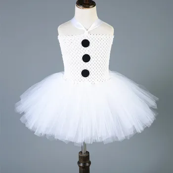 

NEW Baby Girls Christmas Party Dress White Tutu Dress Kids Snowman Olaf Cosplay Christmas Costume Birthday Tulle Princess Dress