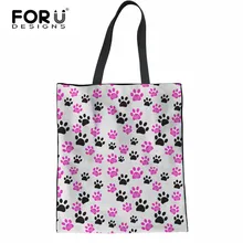 FORUDESIGNS/Большая Холщовая Сумка для покупок с рисунком кошки, Повседневная Льняная сумка-тоут на плечо, Женская дорожная сумка, пляжная сумка, тканевая сумка