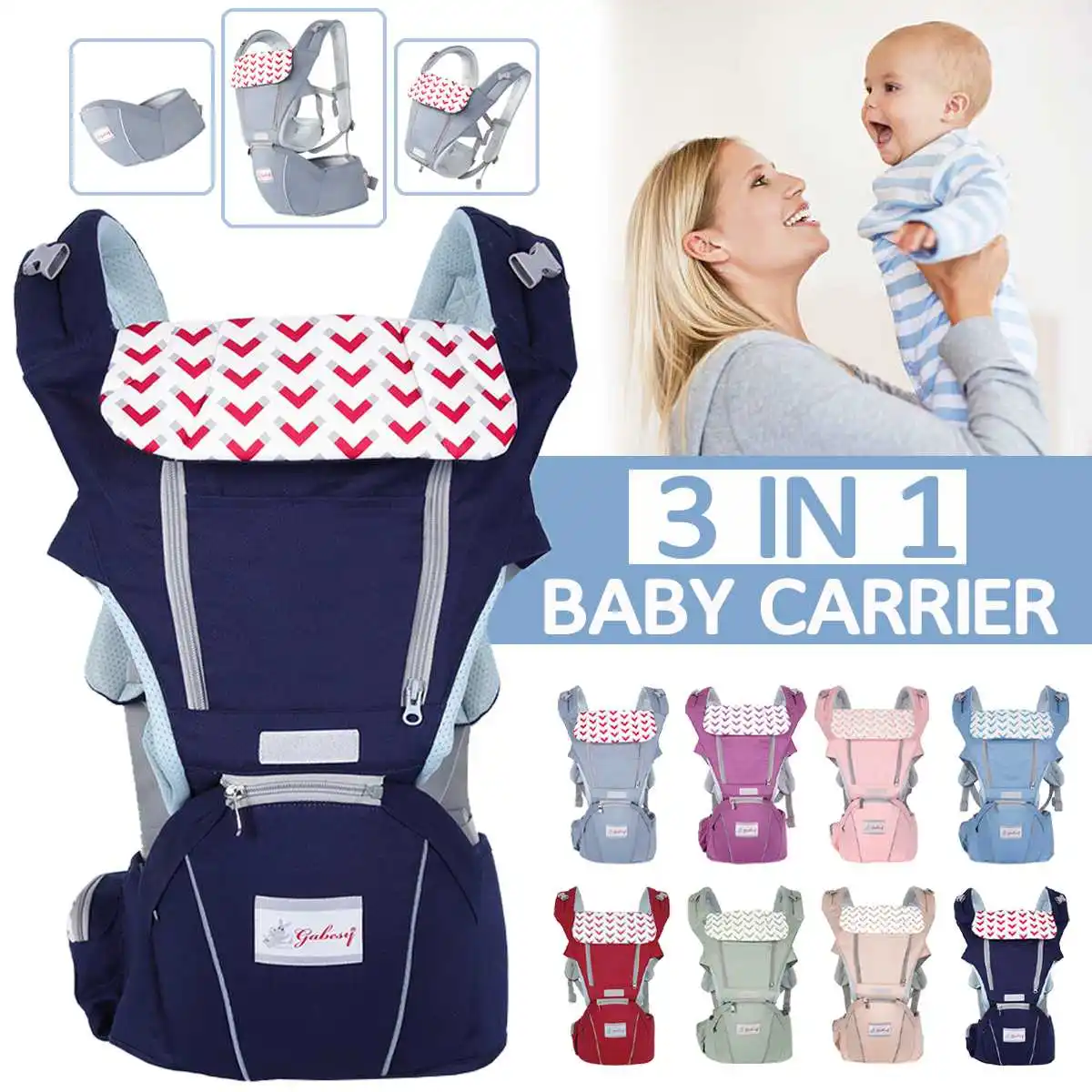 

0-36 Months Breathable Front Facing Baby Carrier Waist Stool 3 in 1 Infant Comfortable Sling Backpack Pouch Wraps Baby Kangaroo