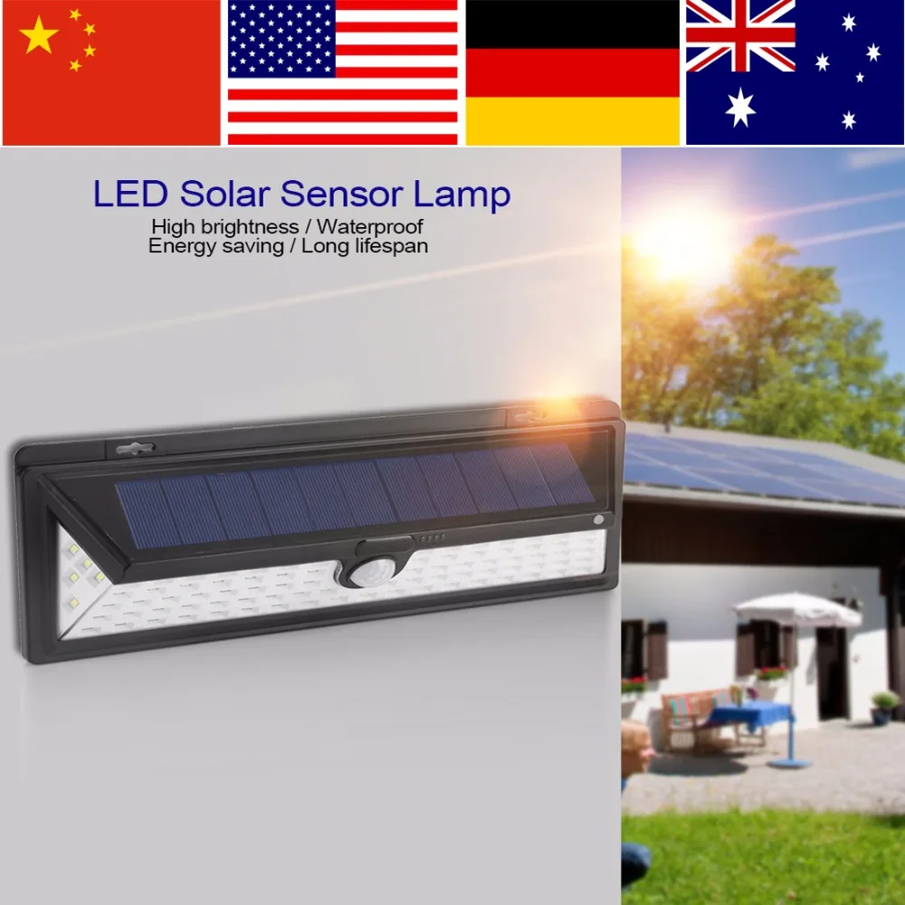 

90 LED PIR Motion Sensor Light Outdoor Solar Light Lamp For Garden Decoration Wall Pathway Security Solar Lamp Light