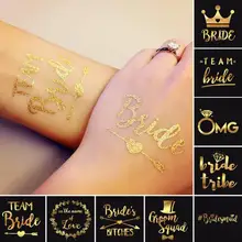 

5Pcs/lot Flash Bride Tribe Temporary Tattoo Sticker Bachelor Party Bridesmaid Wedding Party Body Art Glitter Tattoo Decals Y2